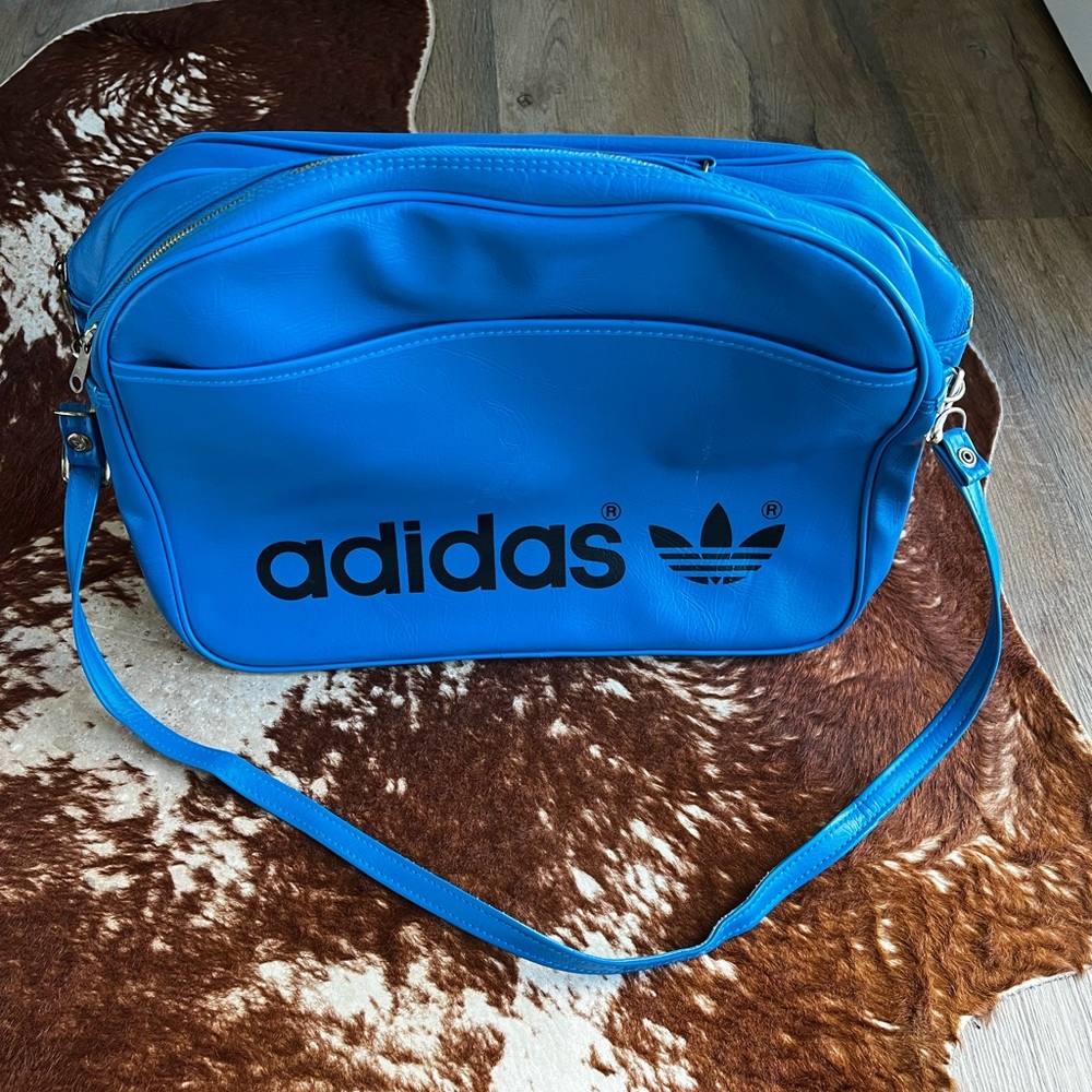 Adidas vintage blue crossbody messenger bag.